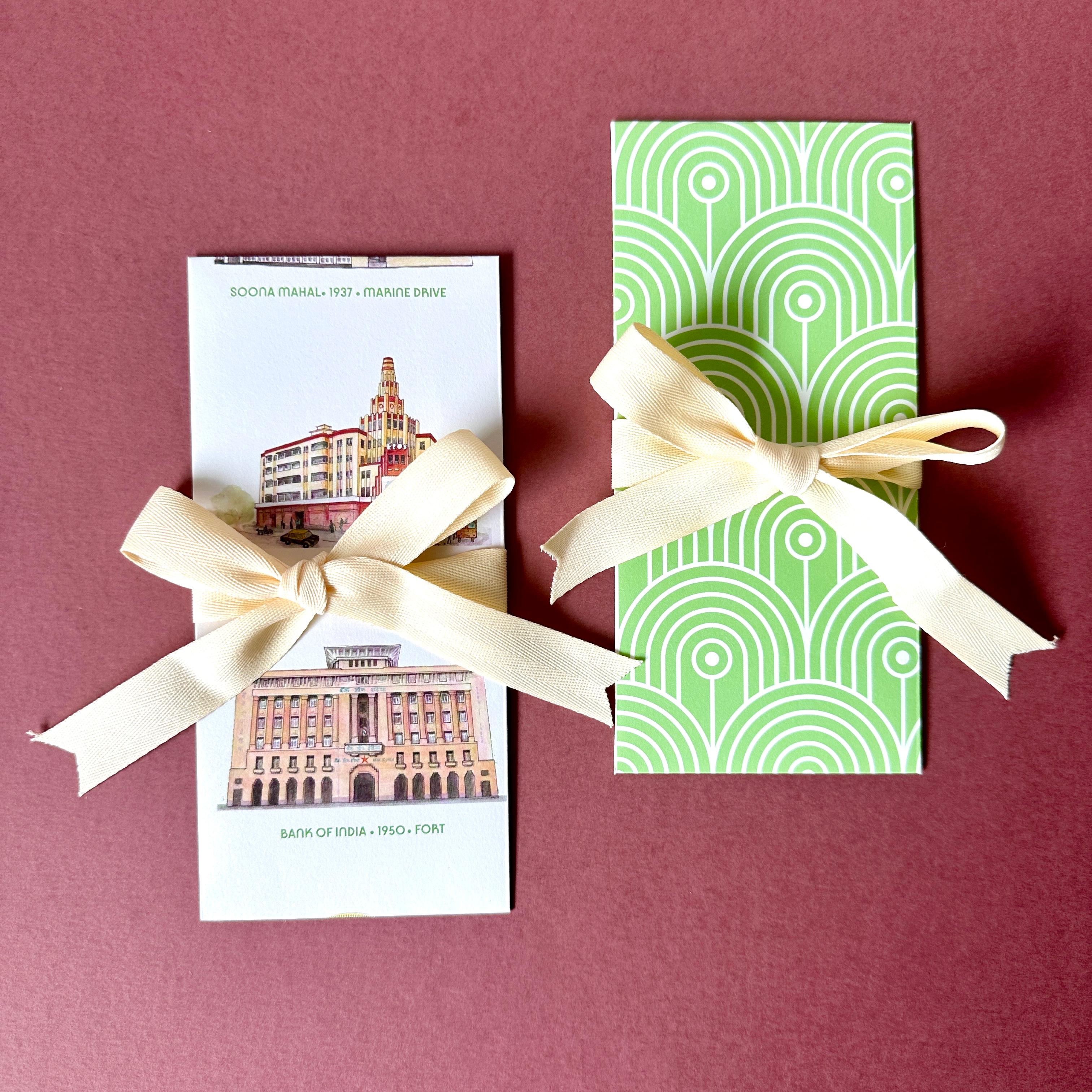 Bombay Deco Ribbon Envelopes with Notecards